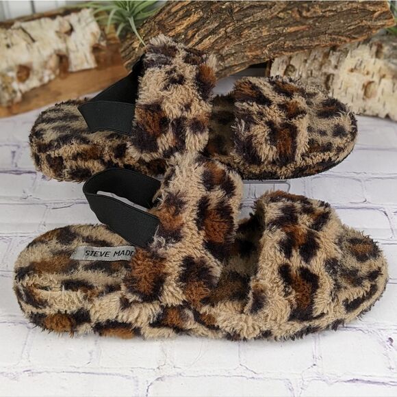 STEVE MADDEN Biddy Leopard Print Slippers - Size L - Picture 4 of 10